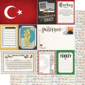 Scrapbook Customs 12x12 Paper -Turkey Journal