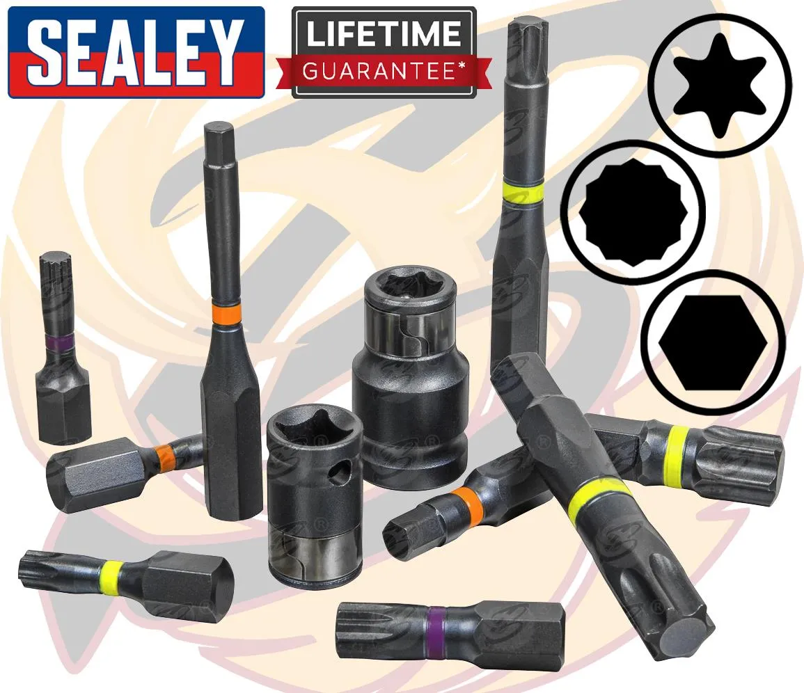SEALEY 42PCS 3/8" & 1/2" DRIVE IMPACT HEX & TORX & SPLINE BIT SOCKETS