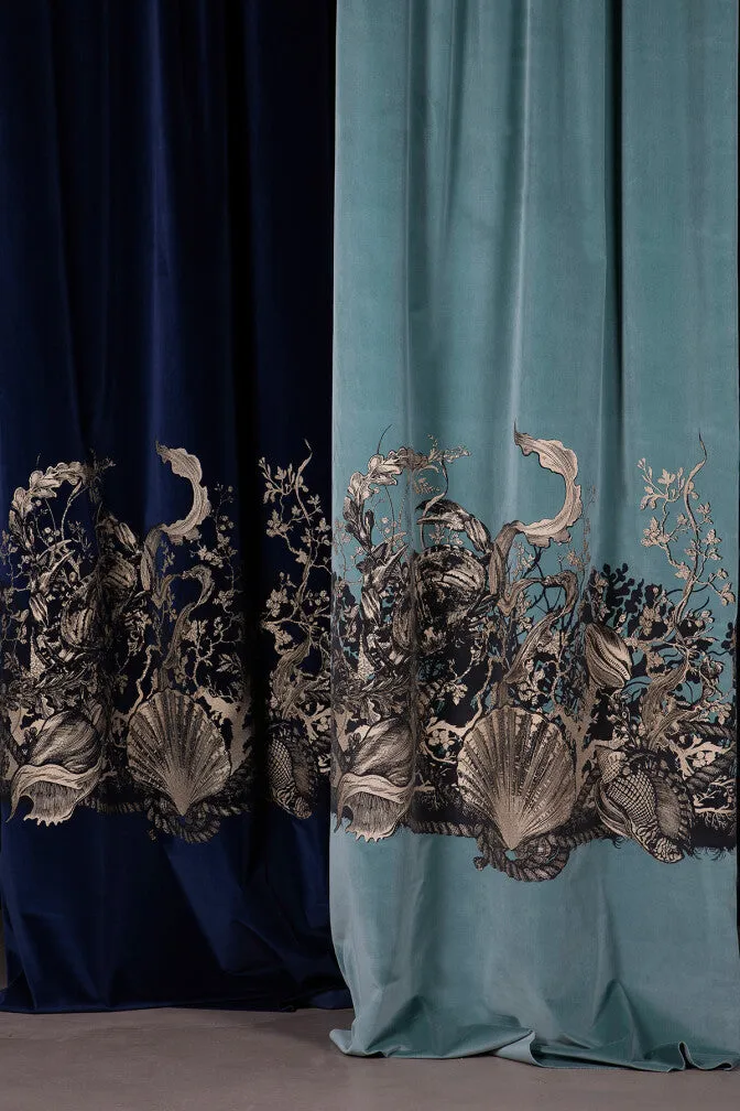 shell and crab velvet fabric