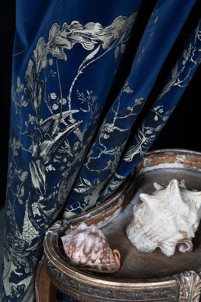 shell and crab velvet fabric