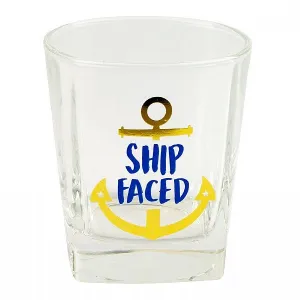 Ship Faced Tumbler Glass