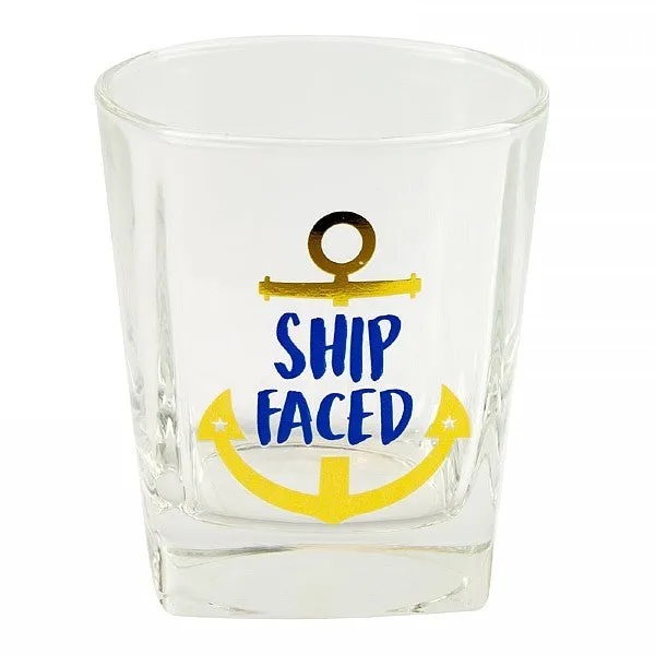 Ship Faced Tumbler Glass