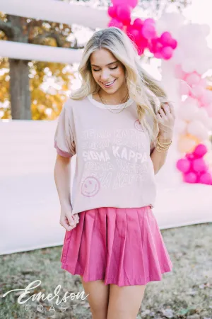 Sigma Kappa PR Smiley Face Colorblock Ringer Tee