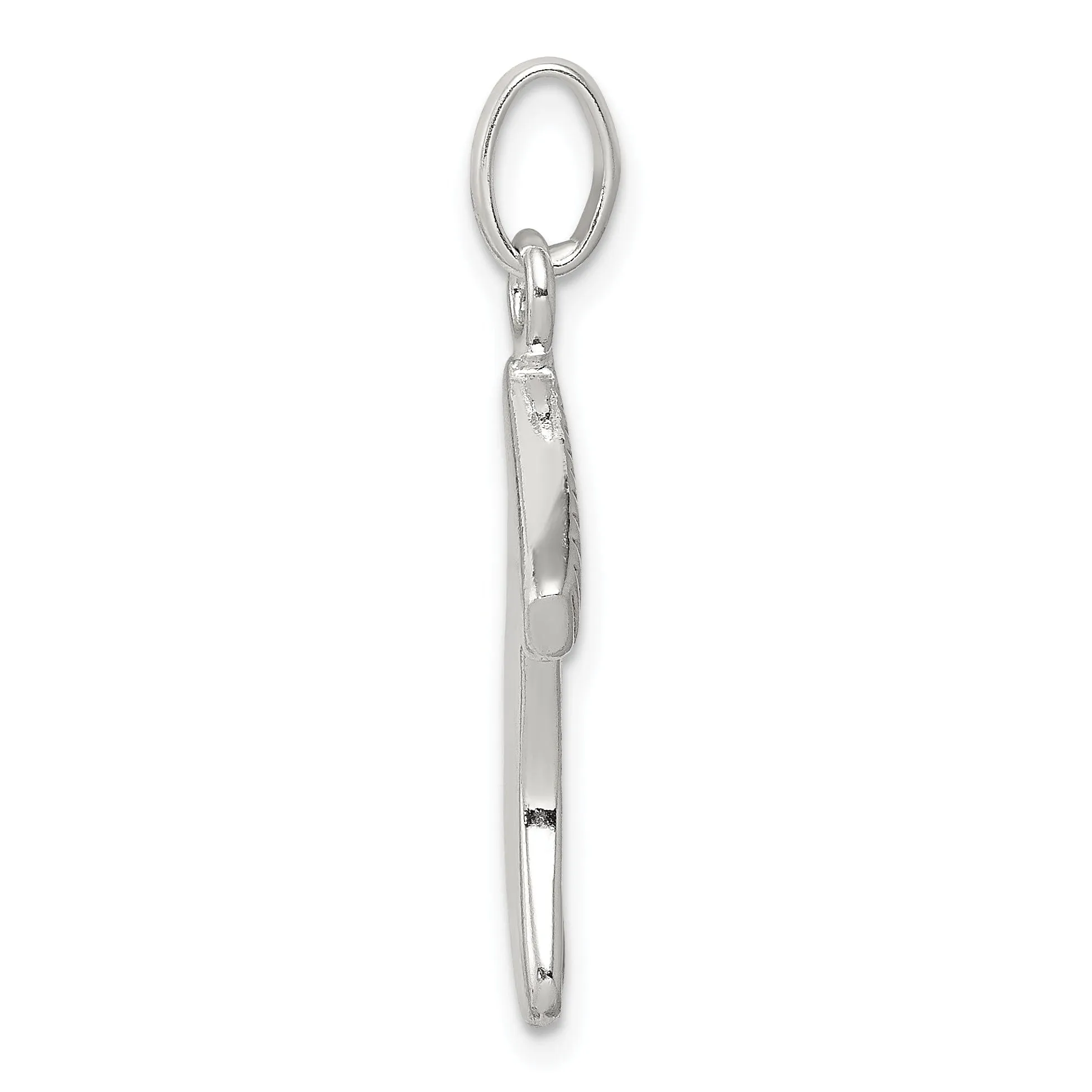 Silver Enameled Christmas Stocking Pendant