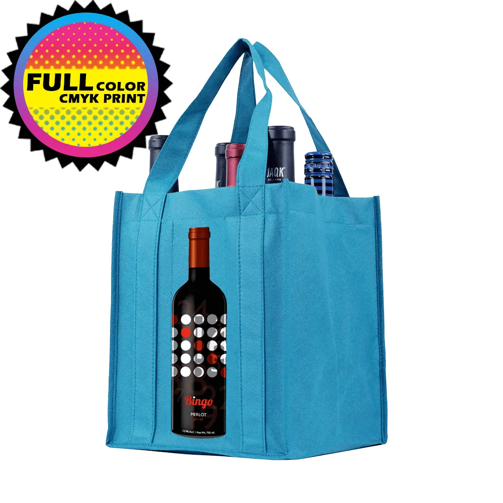 Six bottle Wine Tote, Reinforced Handles *Fully Customizable*