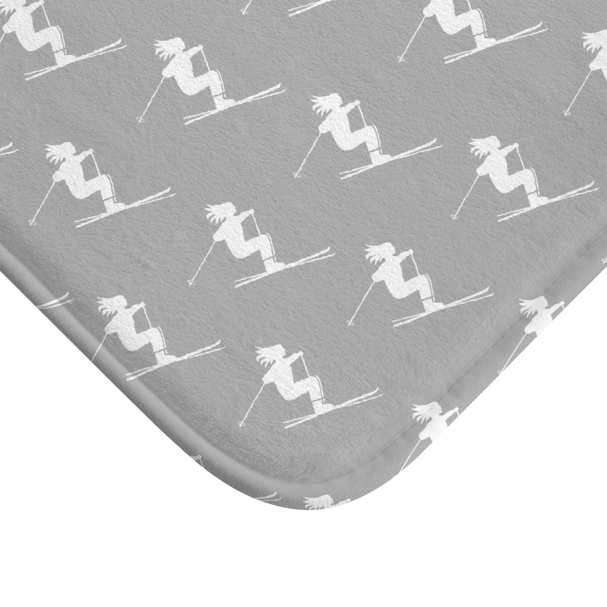 Skiers - Navy Blue Bath Mat