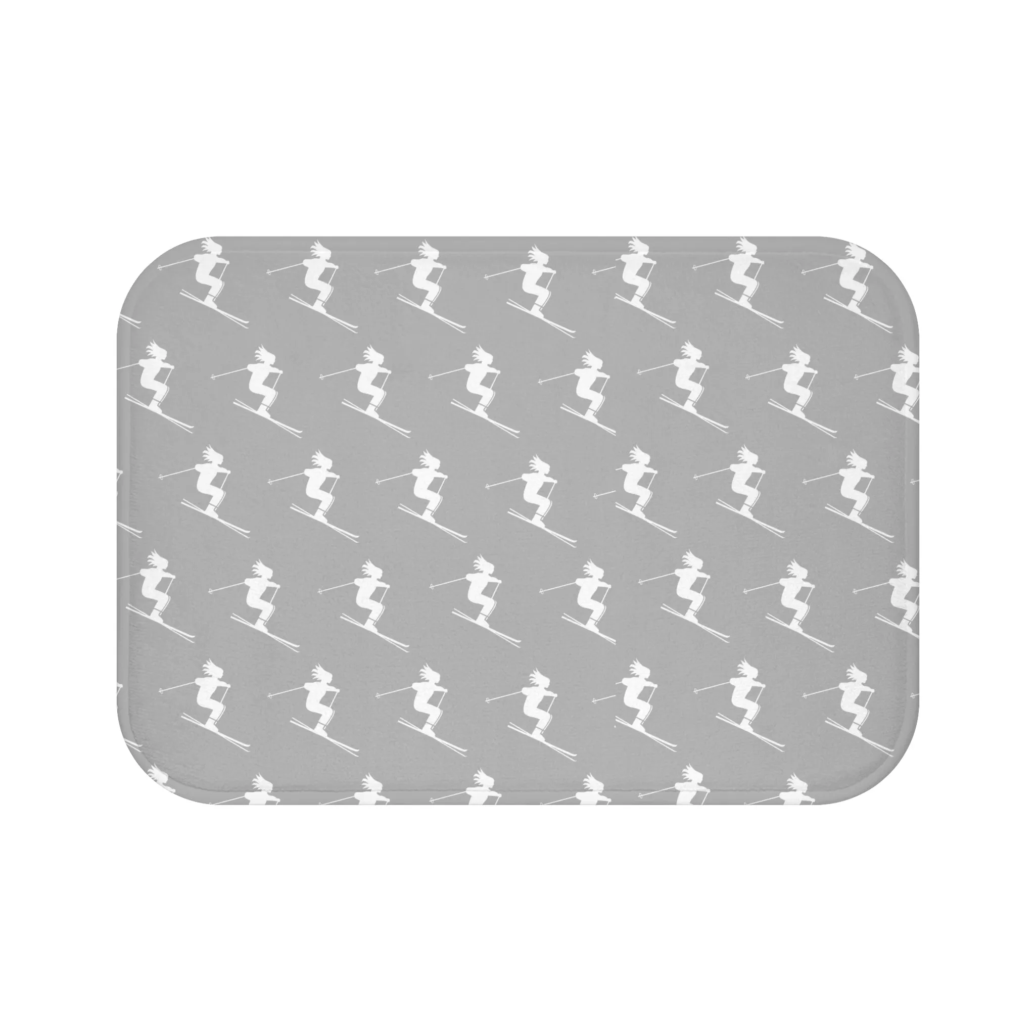 Skiers - Navy Blue Bath Mat