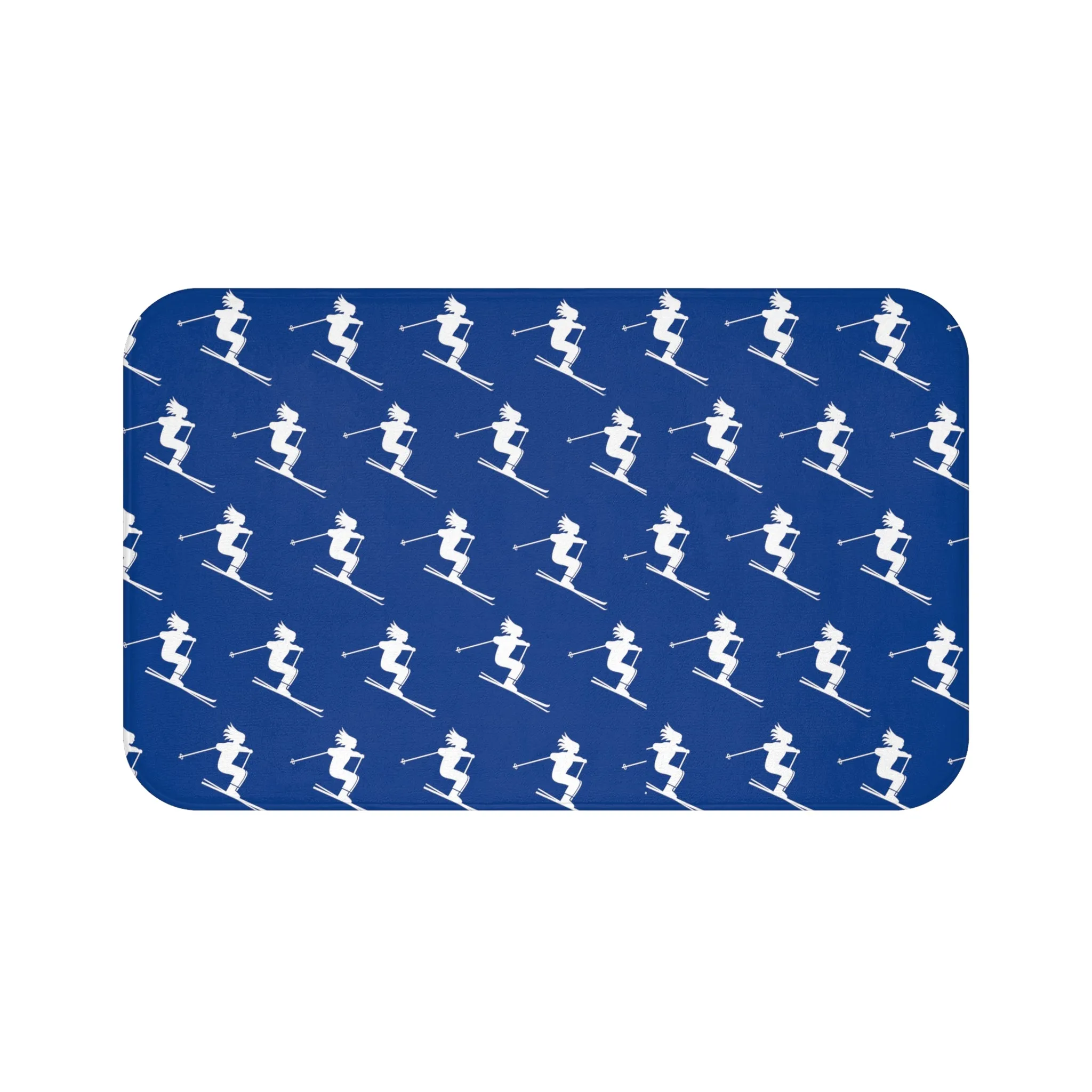 Skiers - Navy Blue Bath Mat