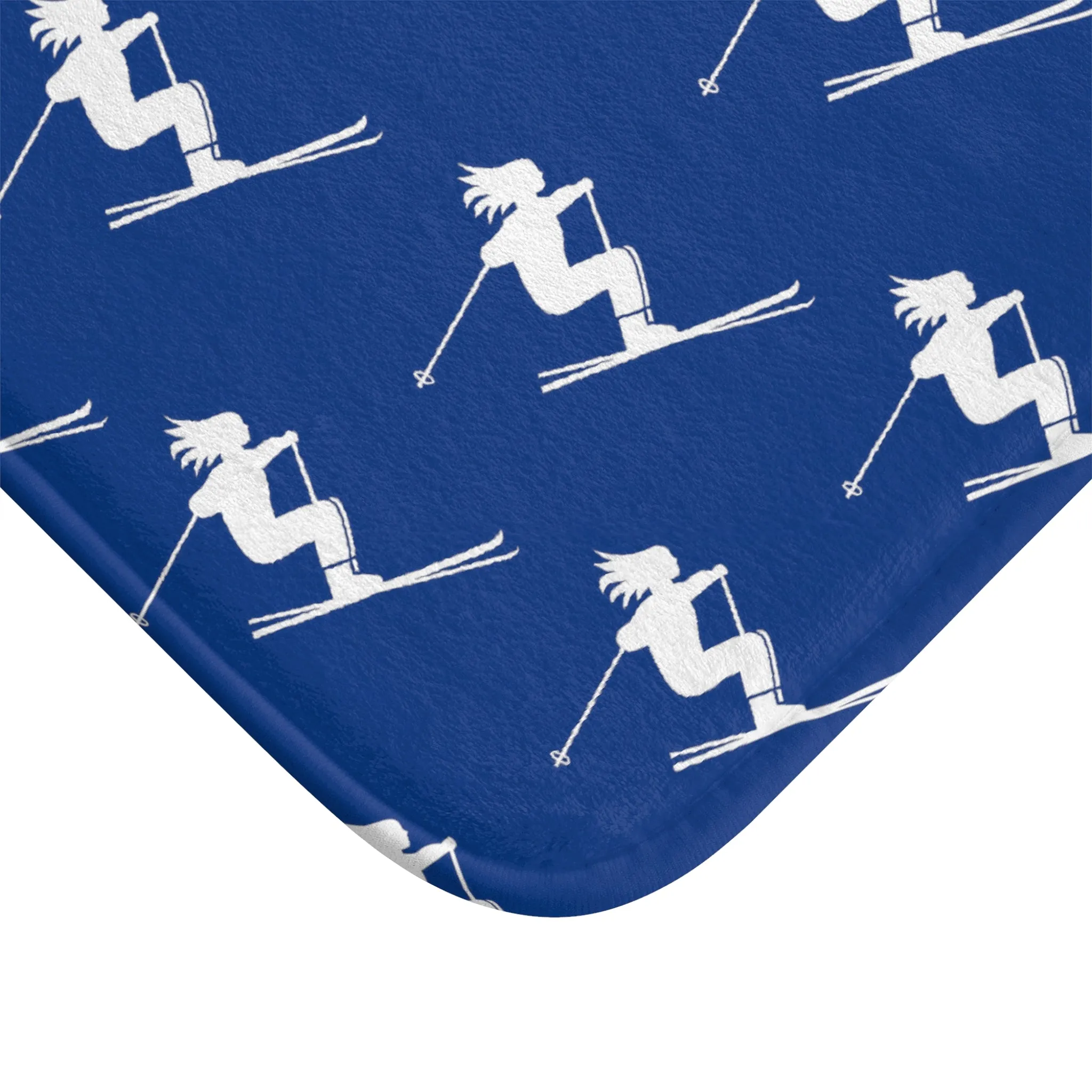 Skiers - Navy Blue Bath Mat