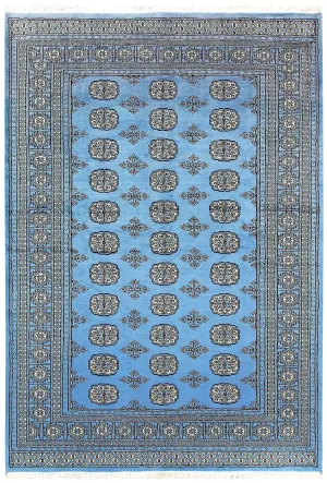 Sky Blue Anirudha Hand Knotted Area Rug