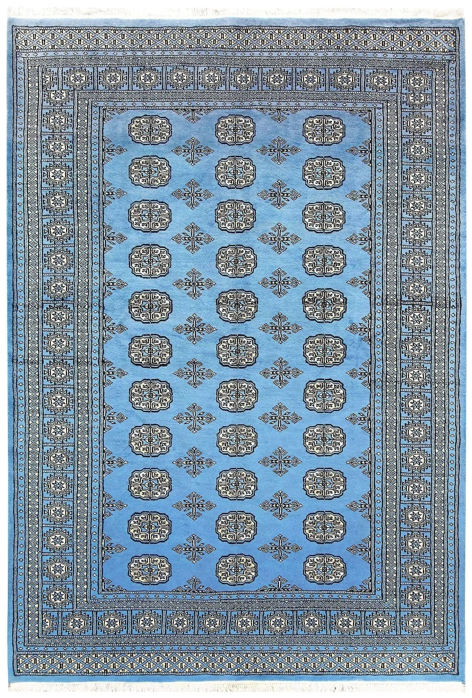 Sky Blue Anirudha Hand Knotted Area Rug