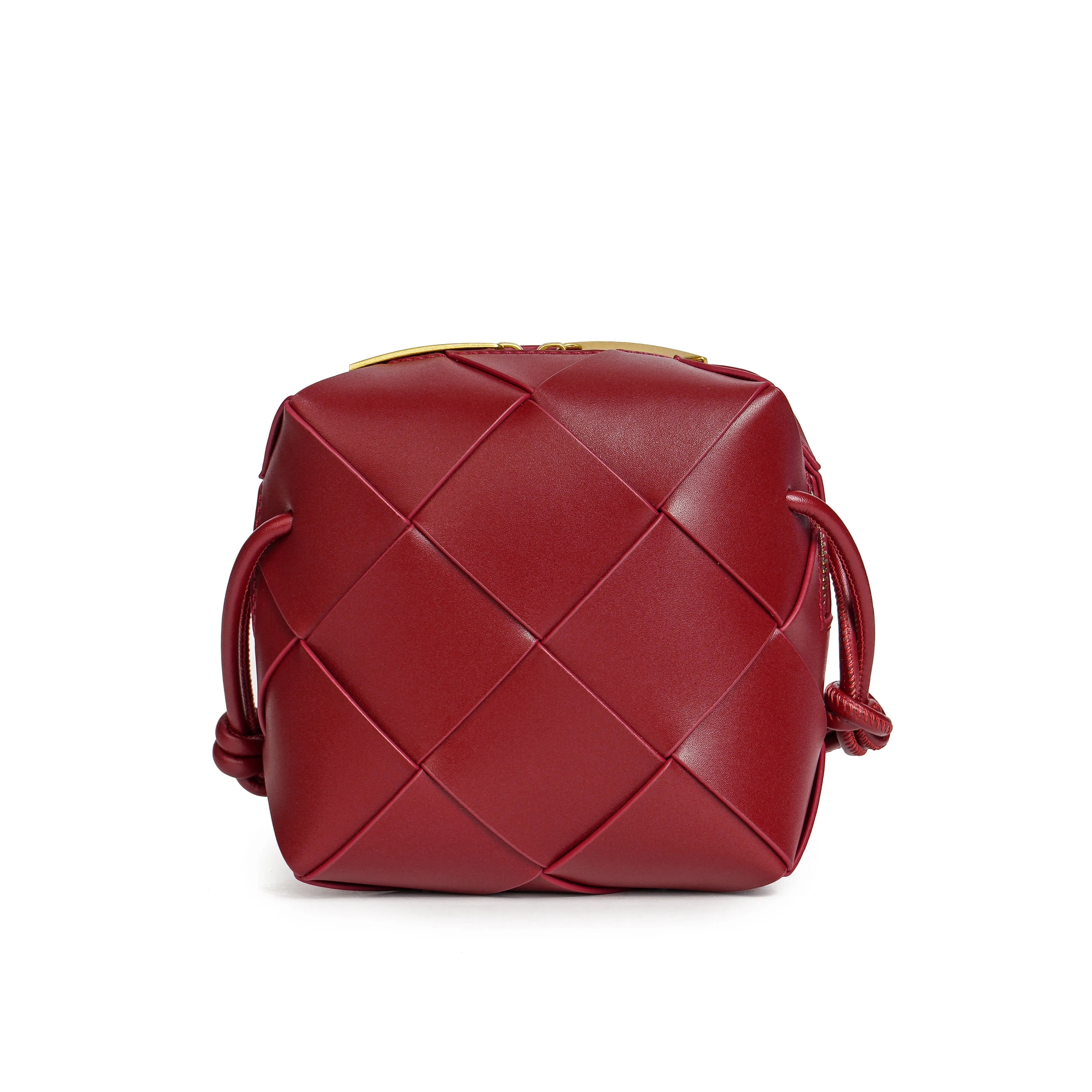 Smooth Woven Leather Crossbody Bag