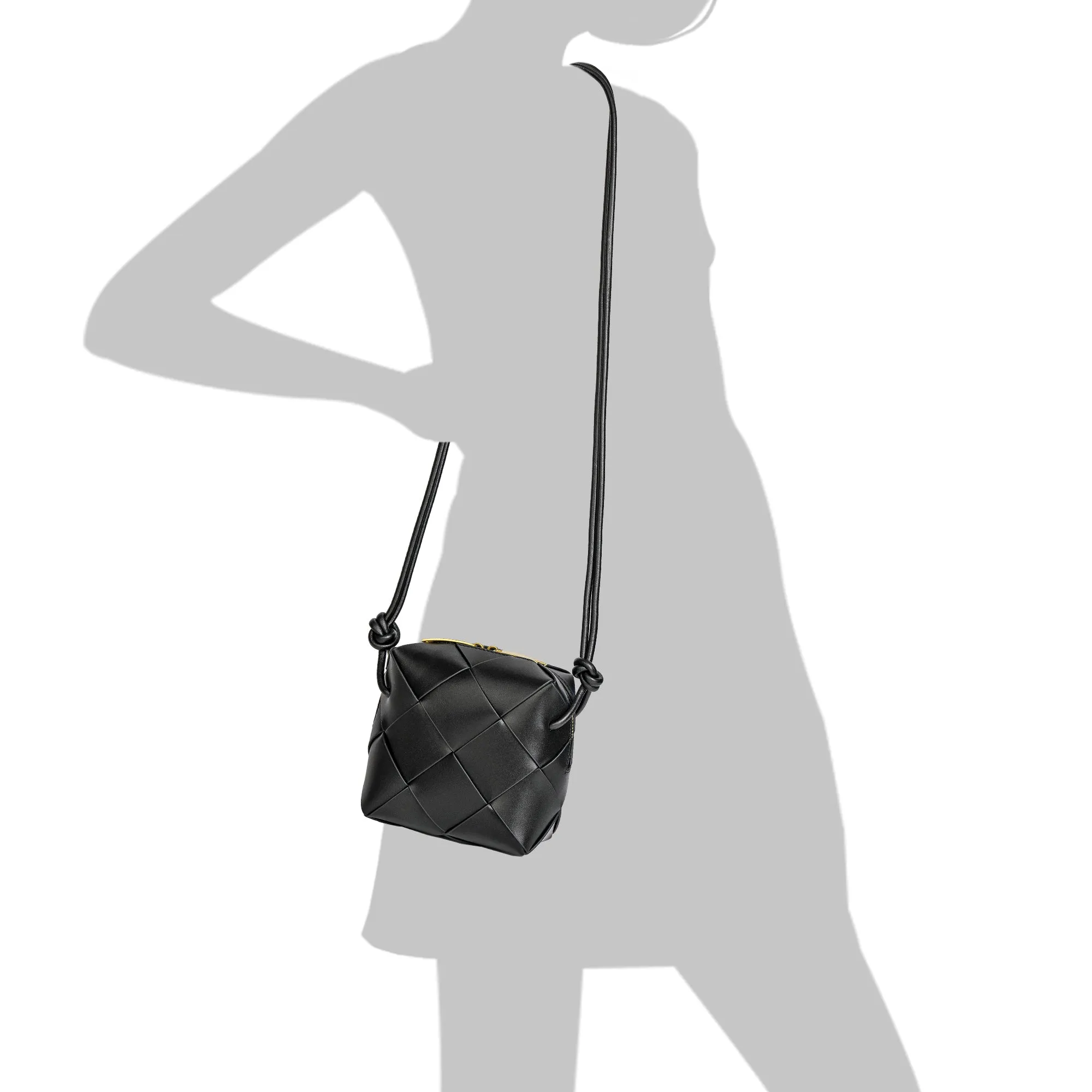 Smooth Woven Leather Crossbody Bag