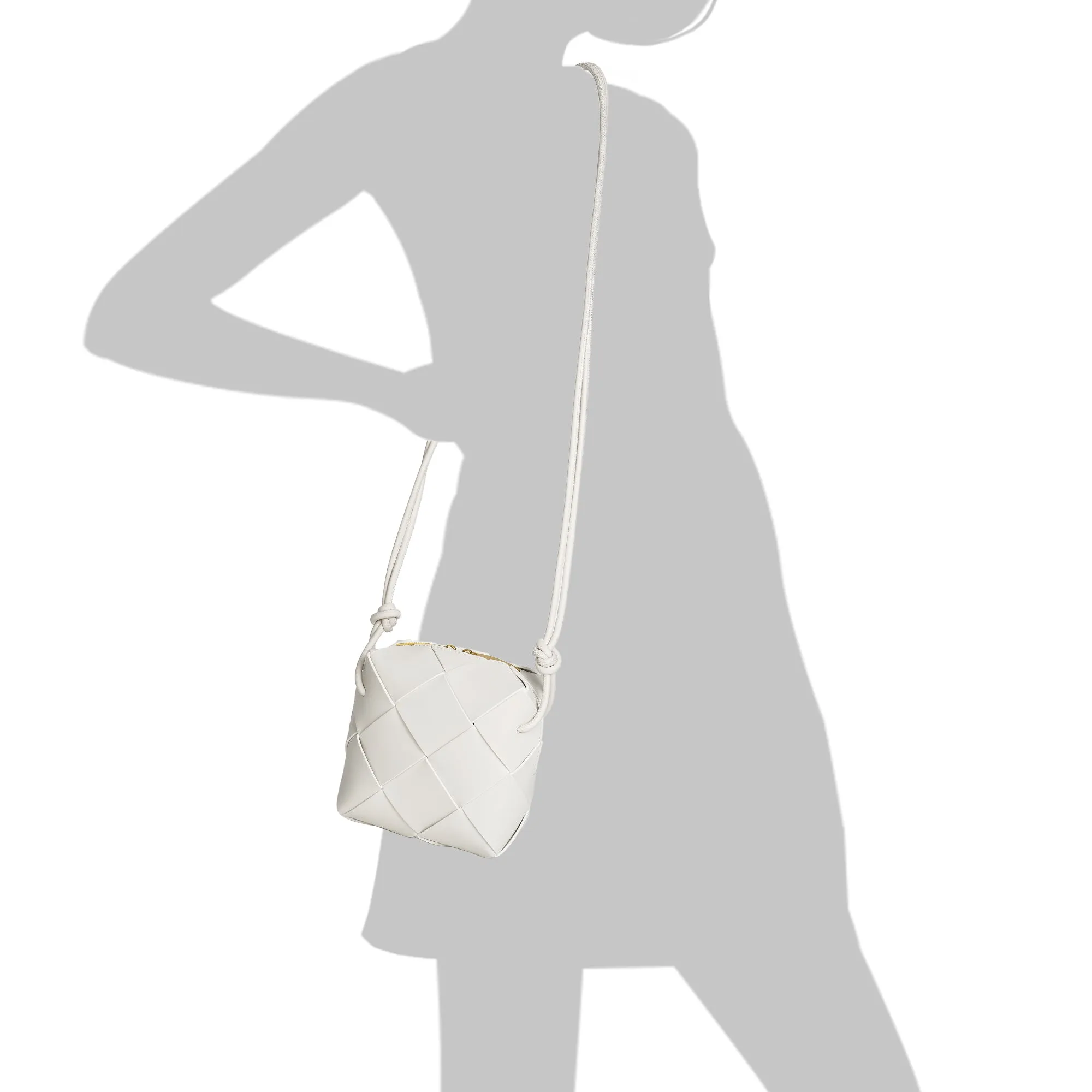 Smooth Woven Leather Crossbody Bag