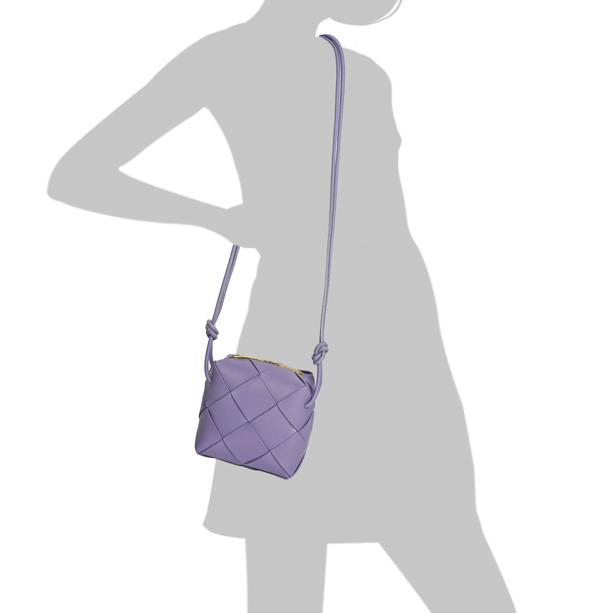 Smooth Woven Leather Crossbody Bag