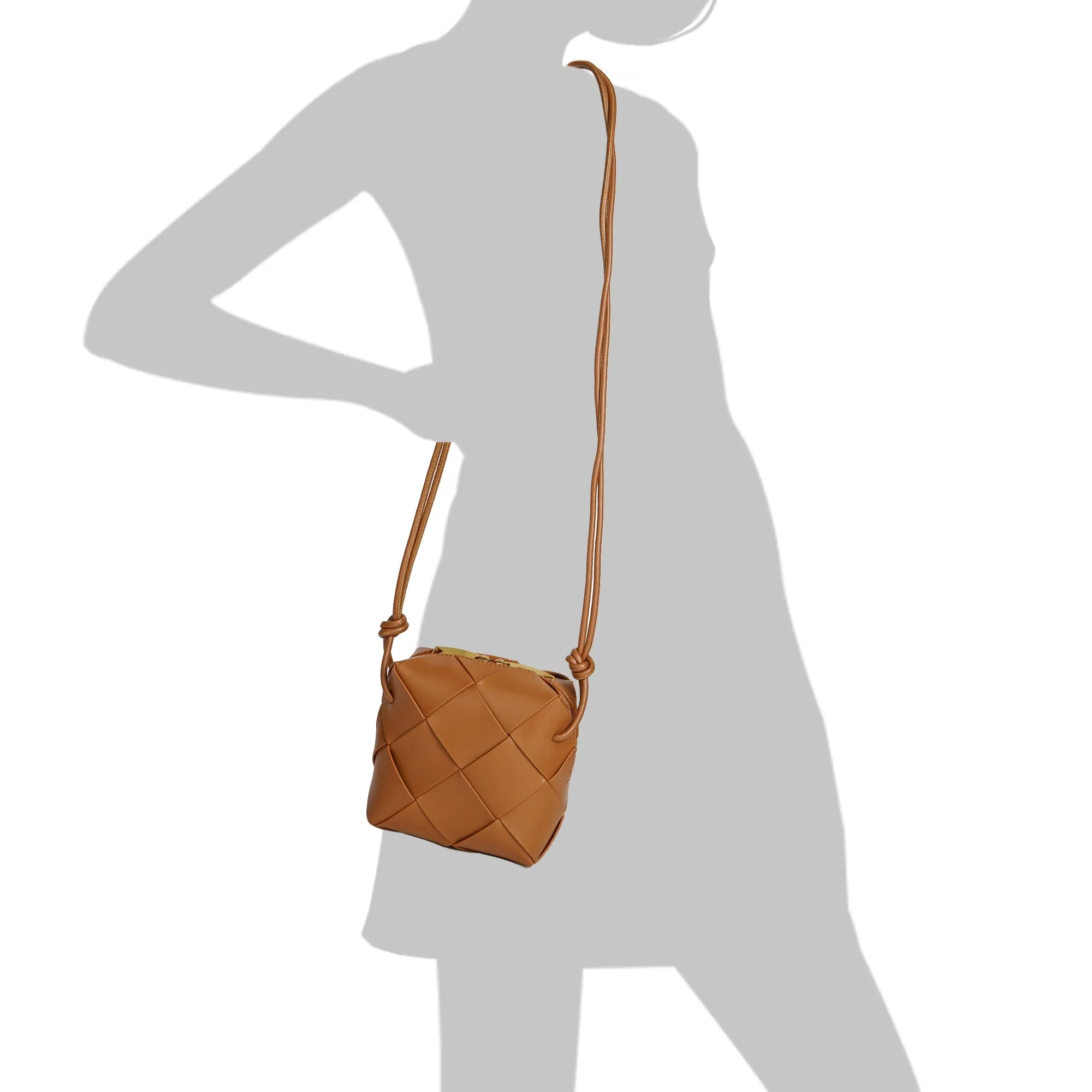 Smooth Woven Leather Crossbody Bag