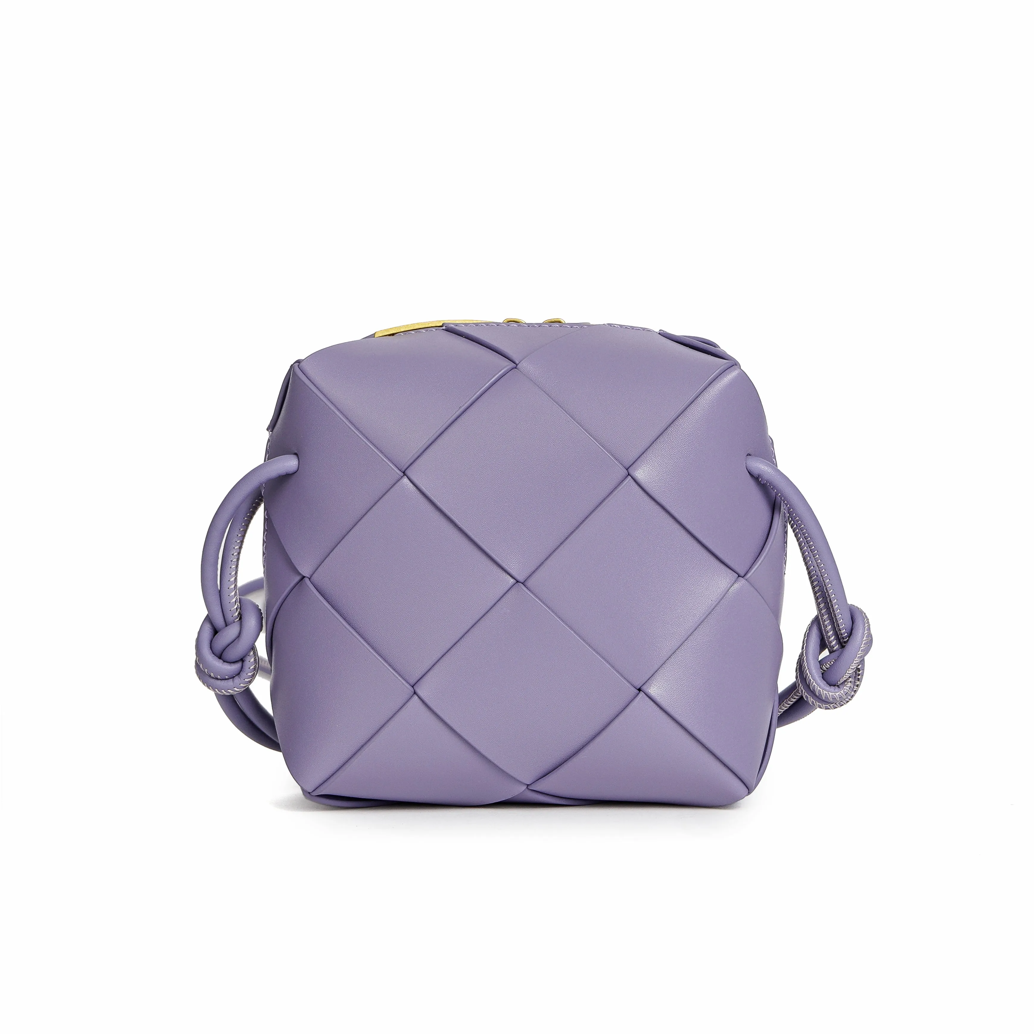 Smooth Woven Leather Crossbody Bag
