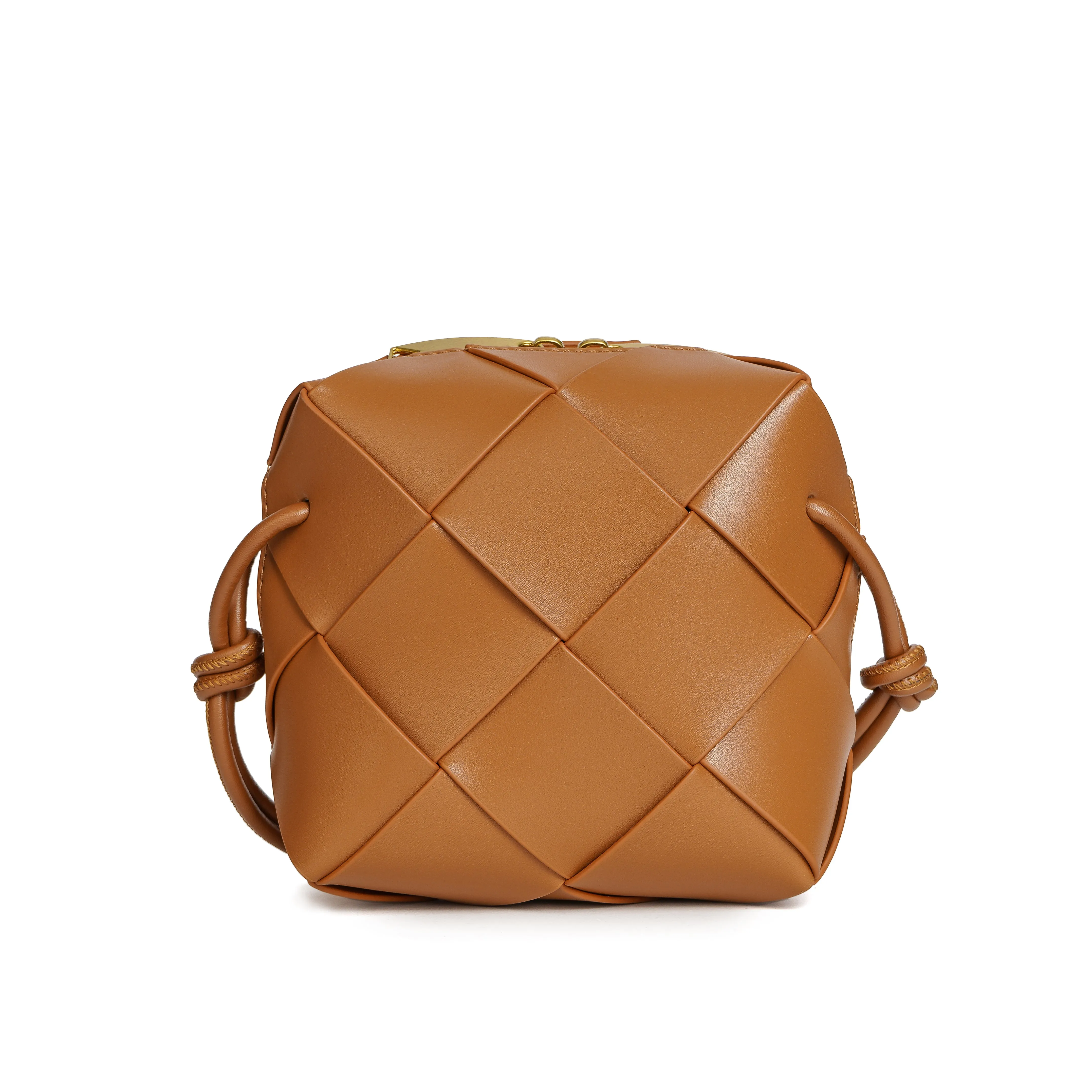 Smooth Woven Leather Crossbody Bag