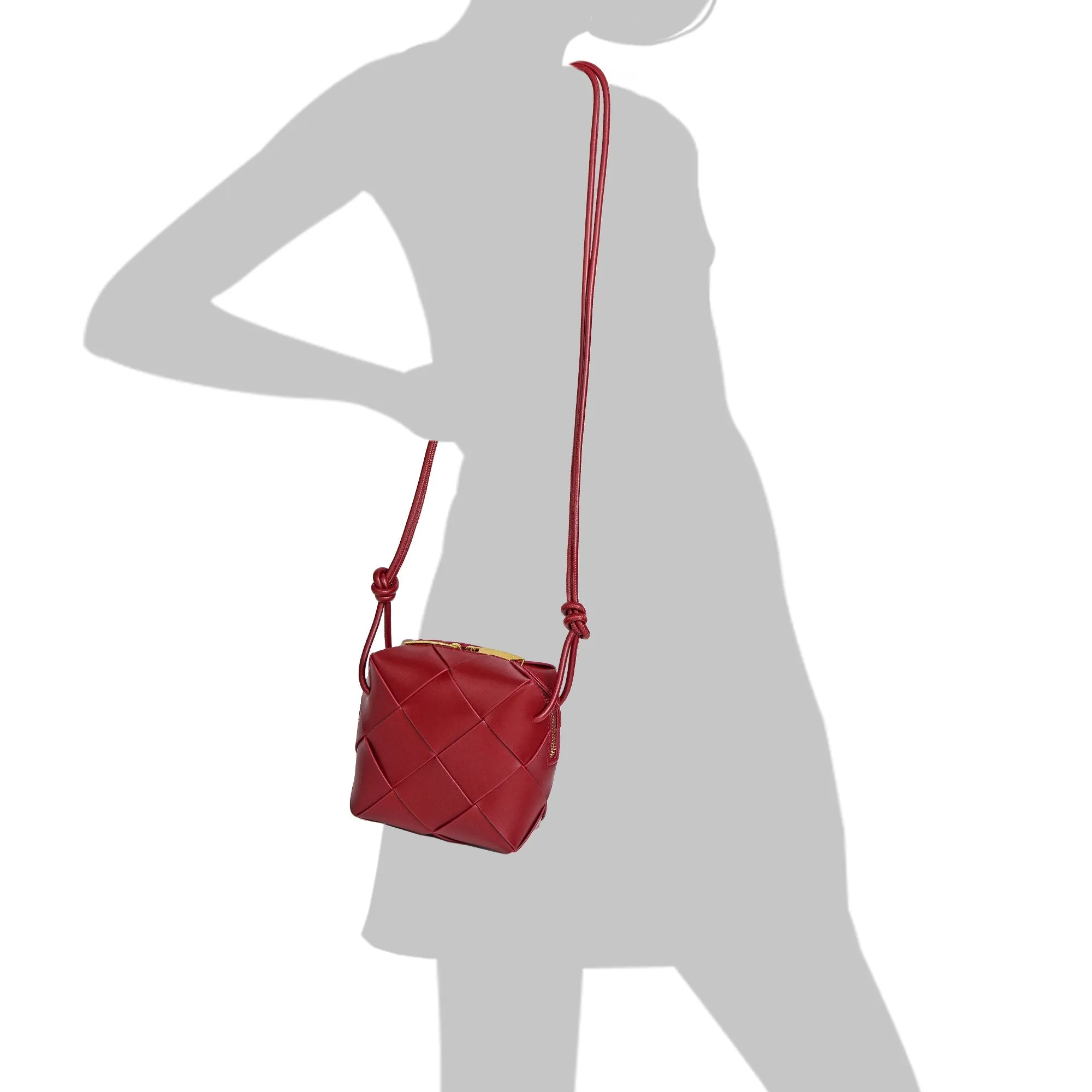 Smooth Woven Leather Crossbody Bag