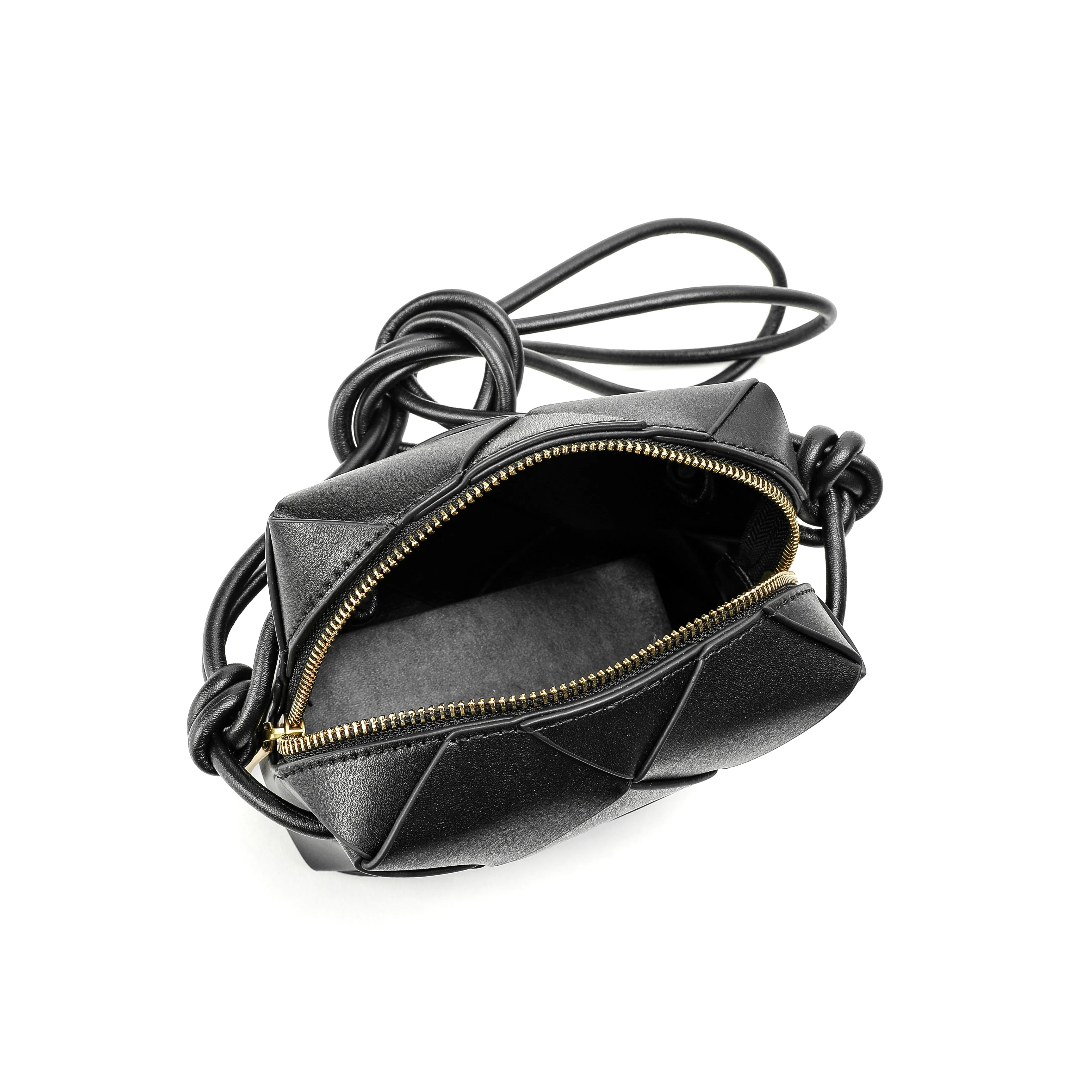 Smooth Woven Leather Crossbody Bag