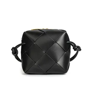 Smooth Woven Leather Crossbody Bag