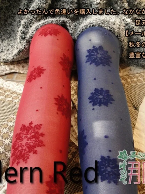snowflake holiday tights