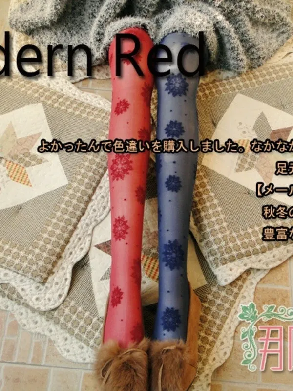 snowflake holiday tights