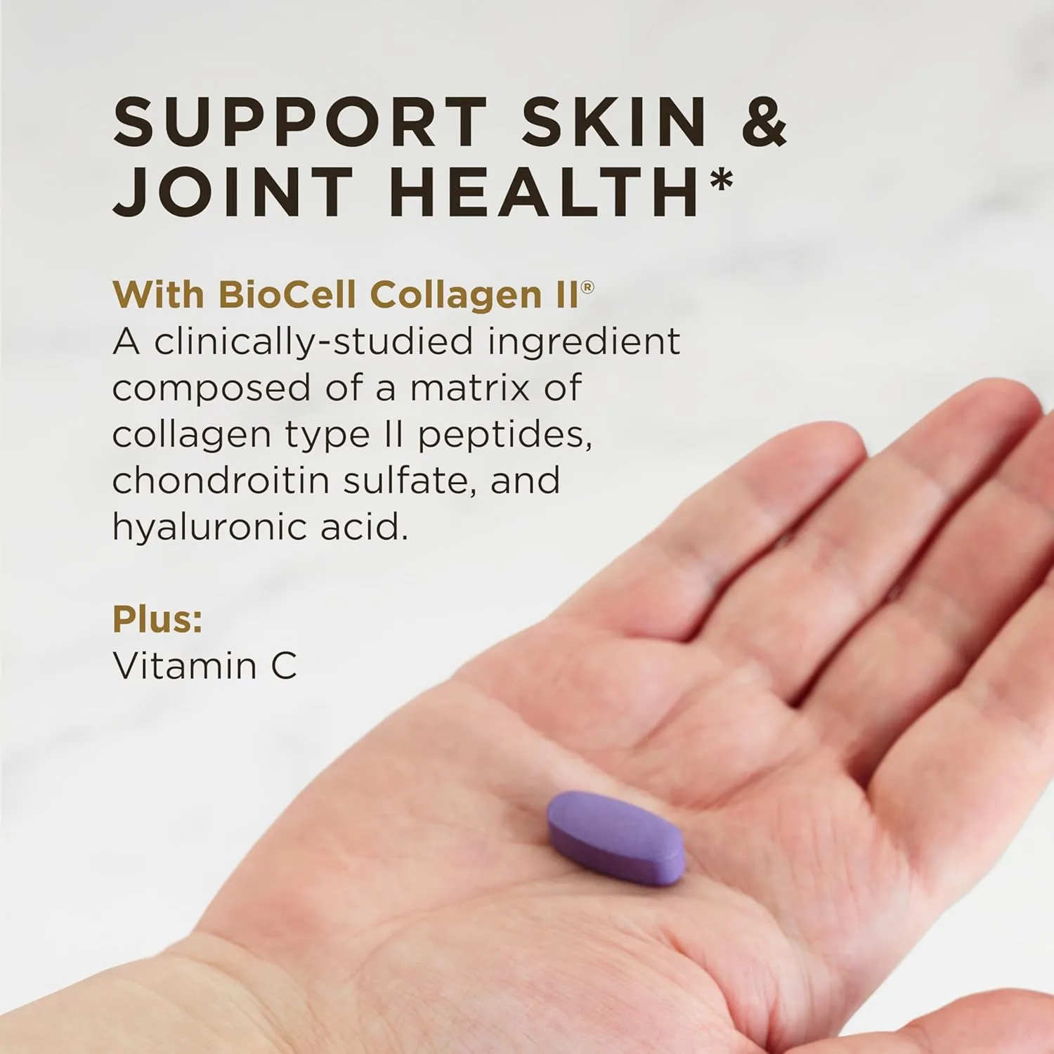 Solgar Collagen Hyaluronic Acid Complex, 30 Tablets - Hydrolyzed Collagen Type 2 - Helps with Fine Lines & Wrinkles - Boosts Skin Collagen & Elasticity - Non-GMO, Gluten & Dairy Free - 30 Servings