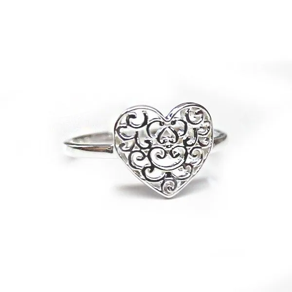 Southern Gates Sterling Silver Holiday Heart Ring, Size 7 (95695)