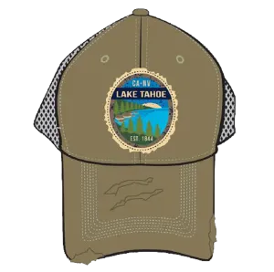 Souvenir Ball Cap Getaway Patch, Navy, Khaki, Green, Lake Tahoe