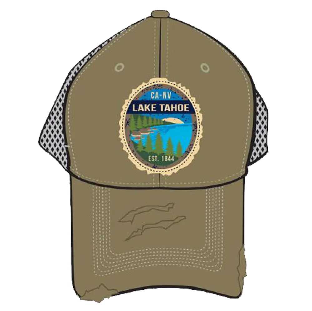 Souvenir Ball Cap Getaway Patch, Navy, Khaki, Green, Lake Tahoe
