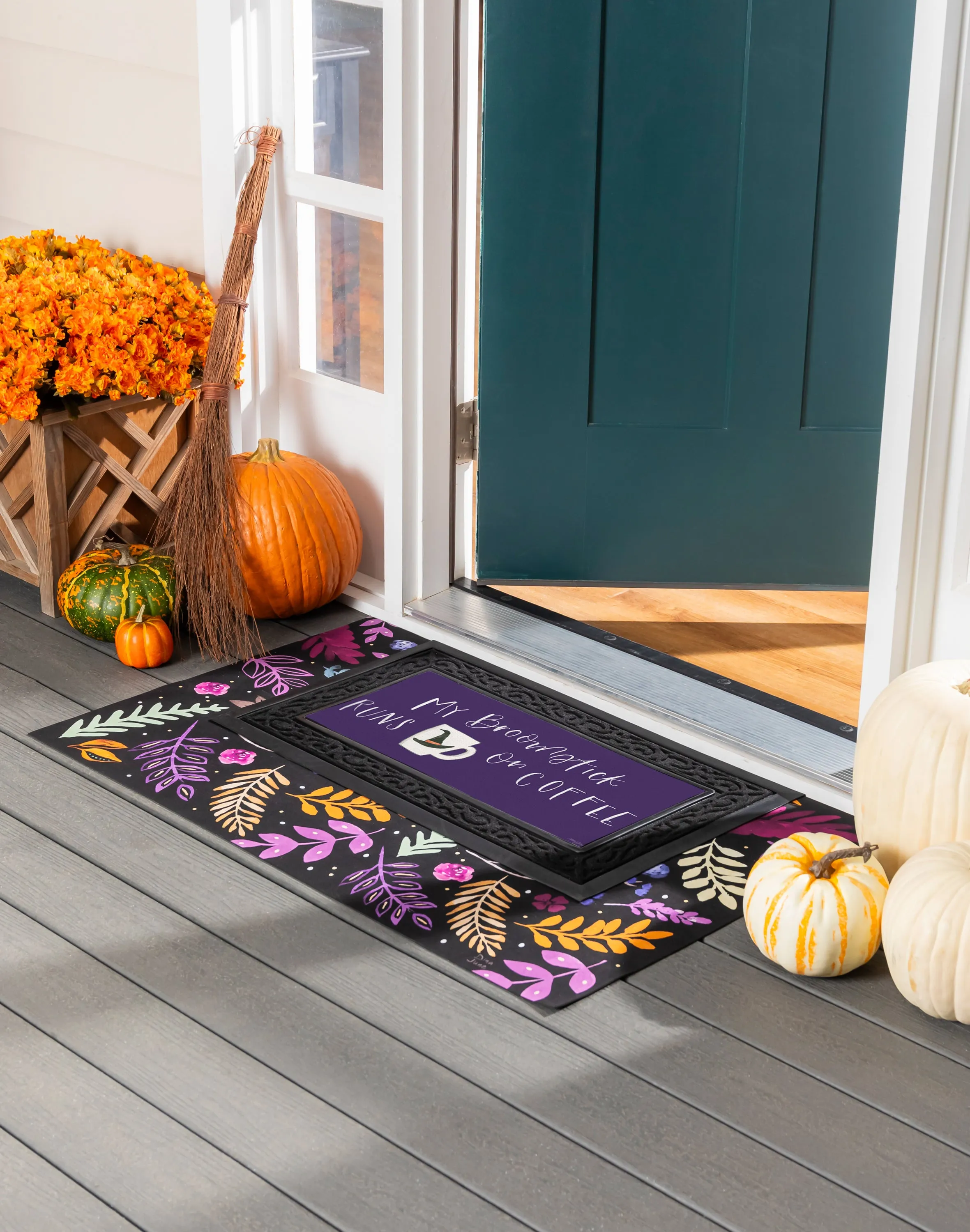 Spooky Season My Broomstick Runs on Coffee Sassafras Switch Mat