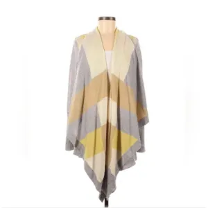 St John Cardigan Small 100% fine wool Open Front Waterfall Draped Sweater Women