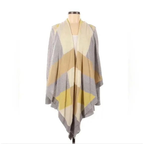 St John Cardigan Small 100% fine wool Open Front Waterfall Draped Sweater Women