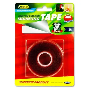 Stik-ie - Double-Sided Clear Mounting Tape - 3m x 15mm
