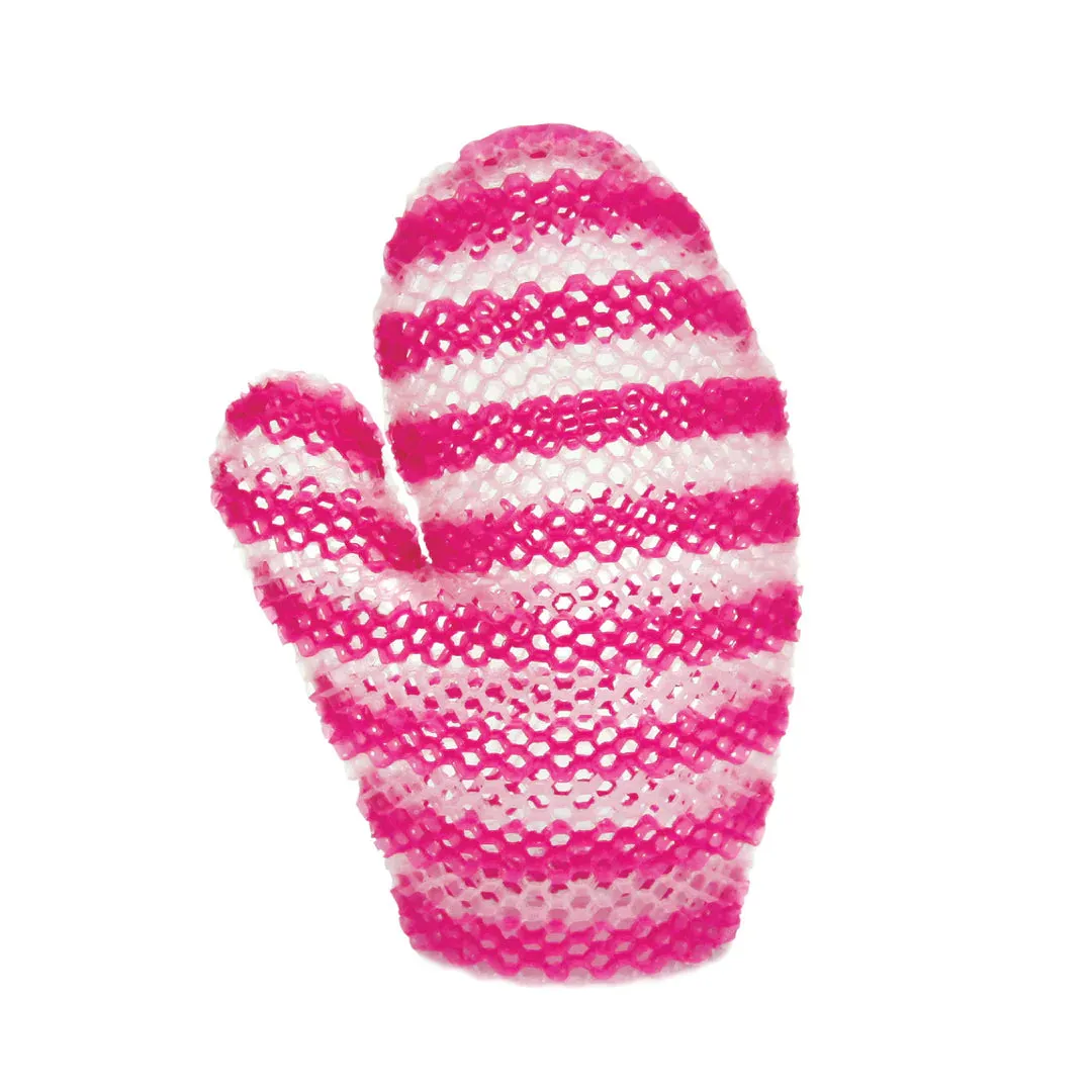 Supracor Pink & White Stripe Exfoliating Mitt