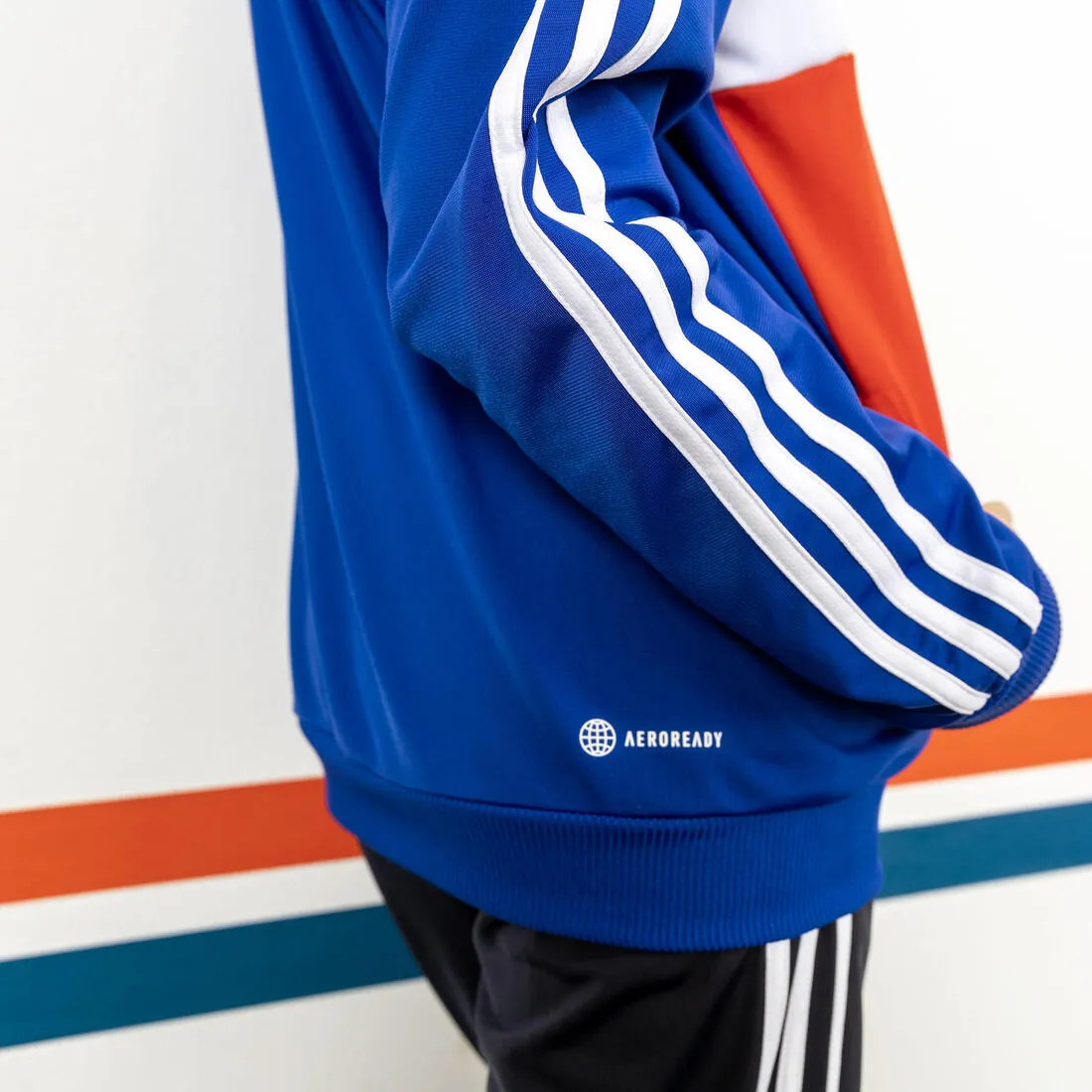 Survêtement colorblock de sport adidas enfant bleu rouge