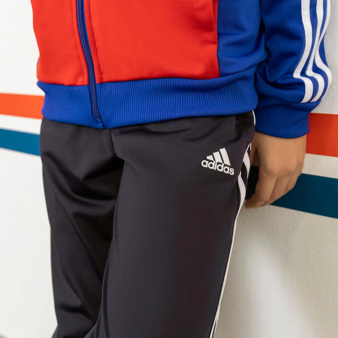 Survêtement colorblock de sport adidas enfant bleu rouge