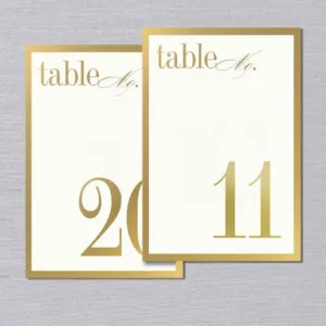 TABLE NUMBERS - CCO - VERA WANG 11-20, GOLD FOIL