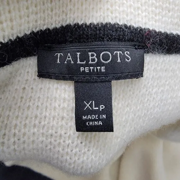 Talbots Colorblock Open Sweater Cardigan Jacket Milano Stitch Wool Blend Sz XLP