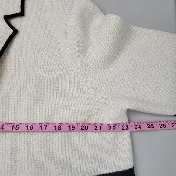 Talbots Colorblock Open Sweater Cardigan Jacket Milano Stitch Wool Blend Sz XLP
