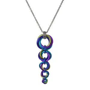 Tapered Swirl Pendant - Peacock