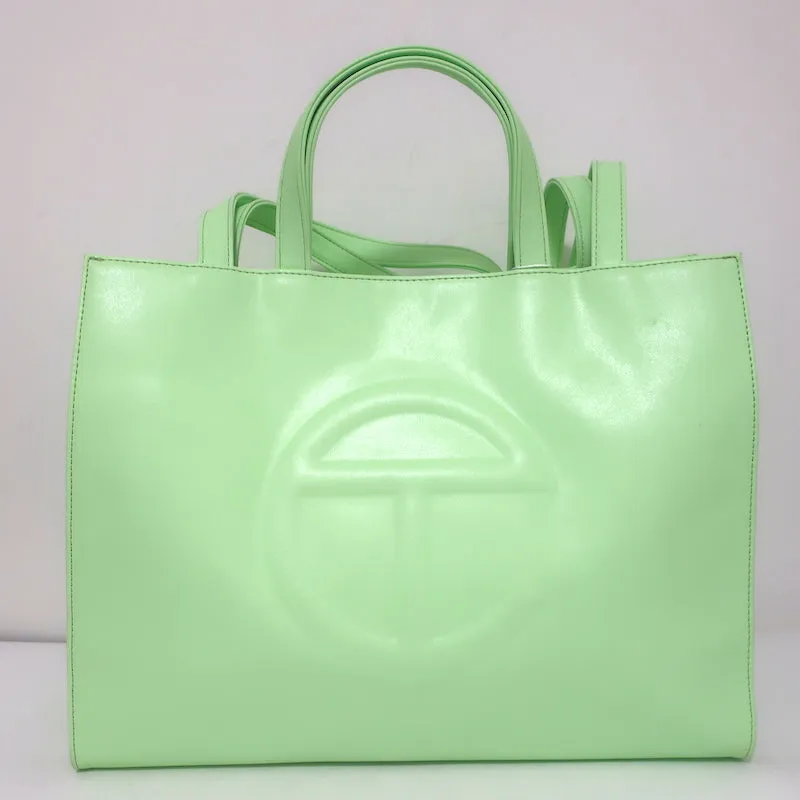 TELFAR Medium Shopping Bag Double Mint Faux Leather Crossbody