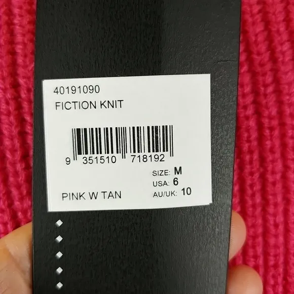 The Fifth Label NWT Fiction Knit Sweater M Colorblock Tan Pink Mock Neck