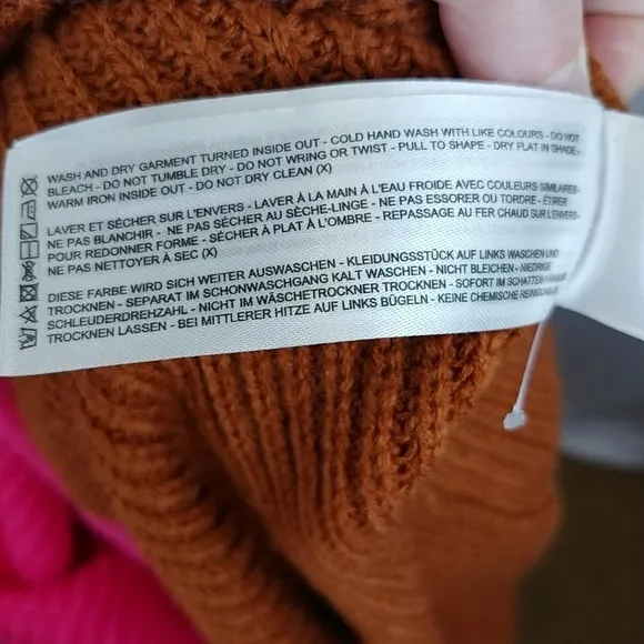 The Fifth Label NWT Fiction Knit Sweater M Colorblock Tan Pink Mock Neck