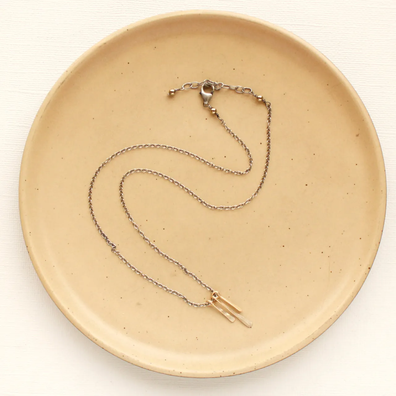 Trio Mixed Metal Bar Necklace