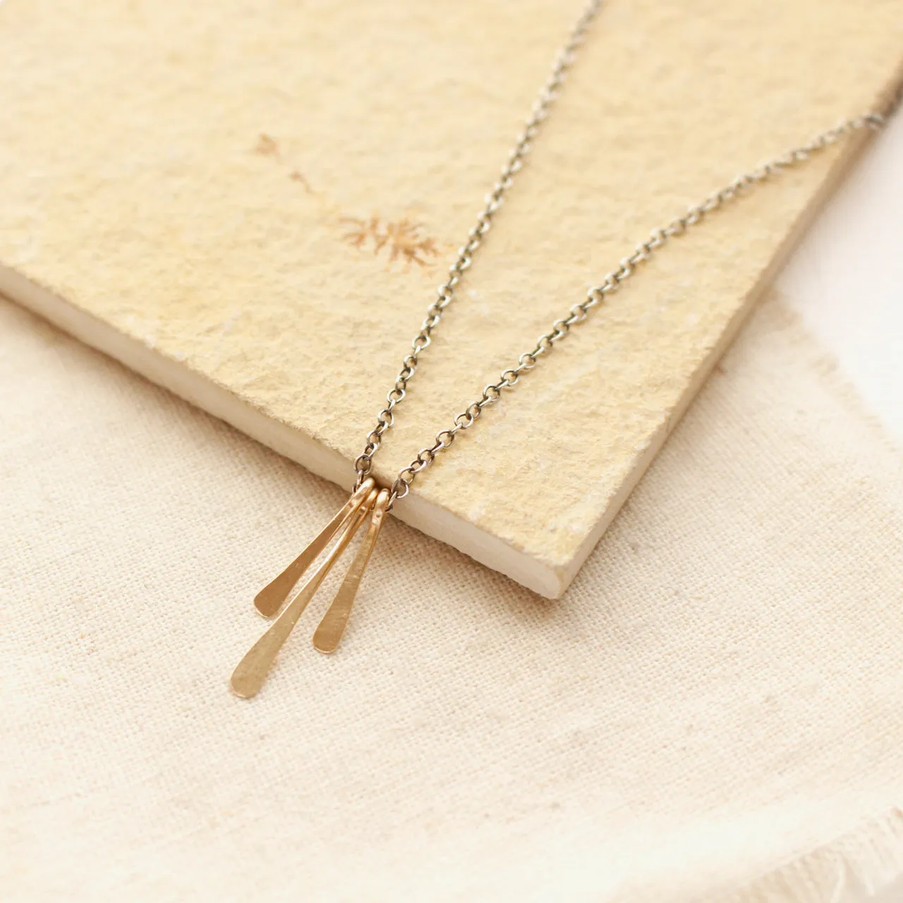 Trio Mixed Metal Bar Necklace