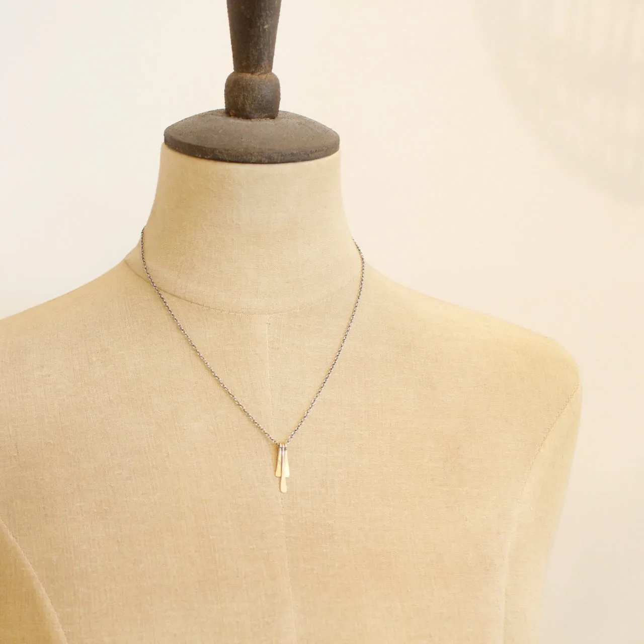 Trio Mixed Metal Bar Necklace