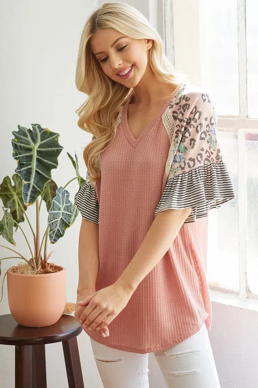 TSS Mauve Set It Up V-Neck Top