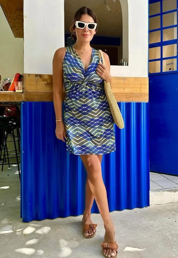 Twist Front Short Dress